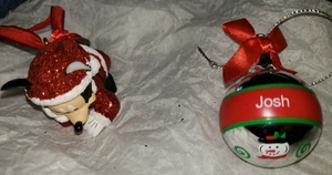 CHRISTMAS BALL ORNAMENT JOSH SMALL MICKEY MOUSE GLITTER TREE TRIM CUTE!! - Bild 1 von 1