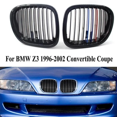 Car Front Kidney Grille Grill Gloss Black M Color For BMW Z3 Z-Series 1996-2002 Foto 1 de 4