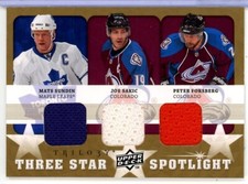 2008-09 Upper Deck Trilogy Three Star #SSF Sundin / Sakic / Forsberg JERSEY
