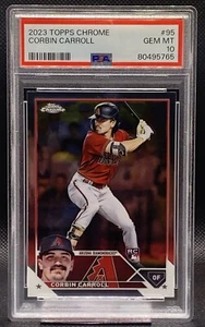 ๐๐ฅ๐ฅ 2023 Topps Chrome #95 Corbin Carroll RC Arizona Dbacks PSA 10 Qty๐ฅ๐ฅ๐ - Picture 1 of 2