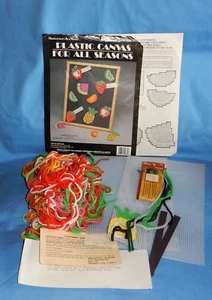 Needlecraft Ala Mode Summer Fruits Magnets Plastic Canvas Set of 12 - Started - Picture 1 of 11