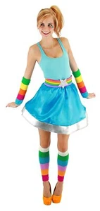 Erwachsene Kinder TV Show Rainbow Brite Bein- & Armstulpen buntes Kostüm Zubehör Set - Bild 1 von 1
