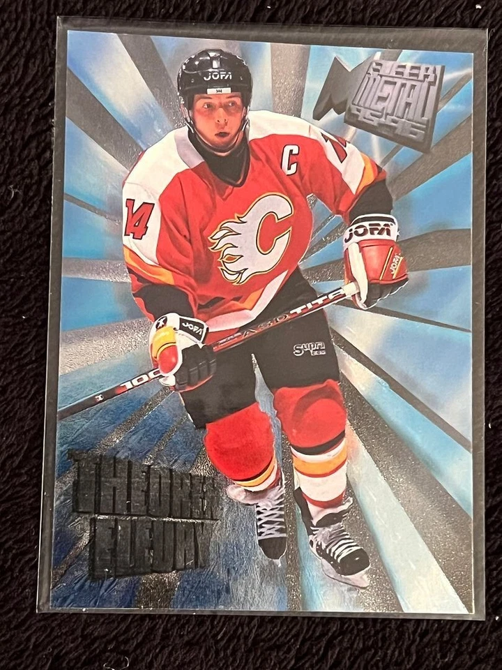1995-96 FLEER METAL HEAVY METAL THEOREN FLEURY FLAMES - Image 1 of 1