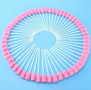 1 box Disposable Oral Care Sponge Swab Tooth Cleaning Mouth Swabs 100pcs (Pink) - Picture 1 of 3
