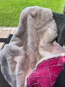 Merino Toscana Lammfelldecke Schwarz abgefüttert Schaffelldecke Felldecke 160 - Bild 1 von 3
