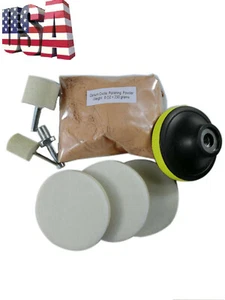 Glass Polishing Kit, Glass Scratch Removal ,8 Oz Cerium Oxide and 3'' Bobs - Picture 1 of 9