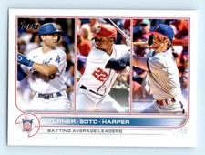 2022 Topps NL Batting Average Leaders (Trea Turner/Juan Soto/Bryce Harper) Los