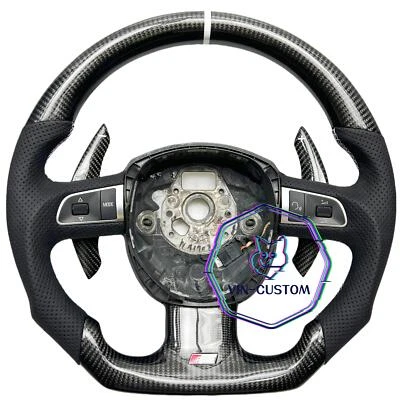 Volante de fibra de carbono real para audi a4 a5 s4 s5 s6 s8 b7 b8 adequado para a5s5 - Imagem 1 de 4