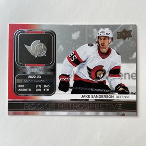 2023-24 Upper Deck Series One Jake Sanderson Rookie Retrospective