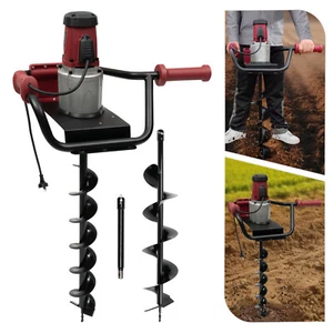1500W Electric Post Hole Digger Head Planting Fence w/ 2 Drill Bits Earth Auger - Picture 1 of 17