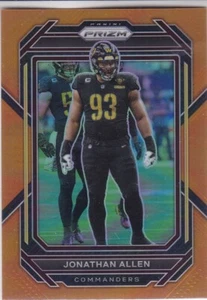 JONATHAN ALLEN 2022 PRIZM ORANGE PARALLEL #178/249 #297 WASHINGTON COMMANDERS - Picture 1 of 1