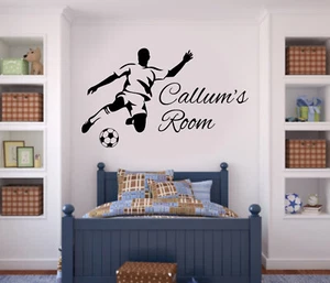 Personalised Footballer's Room football player Wall sticker Home Decor Kids Room - Picture 1 of 9