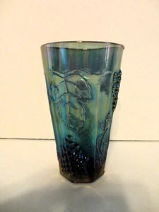 Set of 9 Glass Harvest Grape Carnival Glass Tumblers - Picture 1 of 6