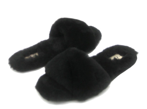 UGG FLUFF SLIDE II PANTOFOLA DONNA NERA US 10 UK 8 EU 41