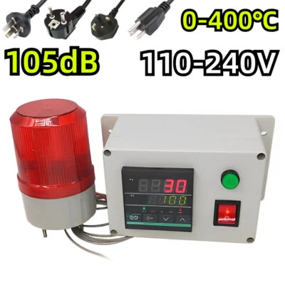 0‑400℃ 110-240V 105dB Intelligent Over High And Low Temperature Alarm Sensor New - Image 1 of 4