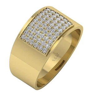 VS F 0.90 Ct Lab Grown Diamond 10K Yellow Gold Men's Engagement Ring Appraisal - Picture 1 of 8