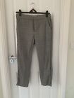 H & M Grey Check  Trousers With Side Black Stripe Size 12