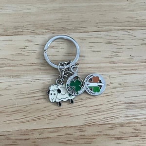 Vintage Ireland Charms Lucky Sheep Travel Souvenir Metal Keychain Key Chain FOB - Picture 1 of 2