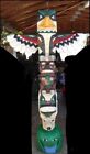 5 Ft EAGLE TOTEM POLE w ANIMAL FACES 5' Wooden Sculpture Native Frank Gallagher