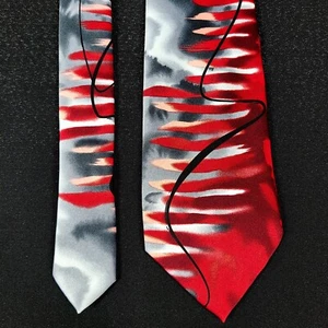 J. Jerry Garcia Tie Van Gogh's Tree Collection Sixty Red Black Gray 59" Long - Picture 1 of 5
