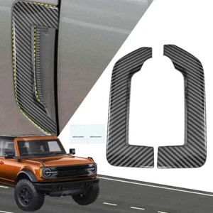 Carbon Fiber Fender Side Vents Trims For Ford for Bronco Sport 2021 2022 Black - Picture 1 of 12