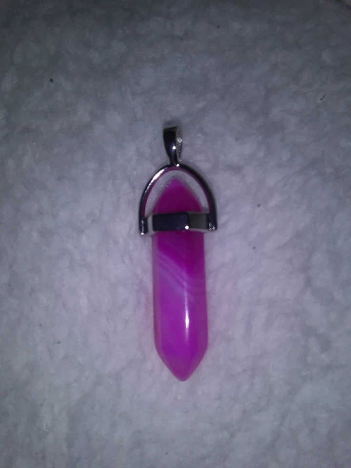 Colgante de cristal de ágata rosa caliente Foto 1 de 1