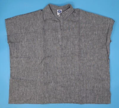 DG2 Diane Gilman женщин широкий темно-серый блузка верхний размер M/L 100% лен - Изображение 1 из 3