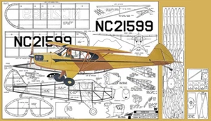 Comet Model Airplane Plans (FF): Piper J4 Cub Coupe 25" Scale Rubber #3406 - Picture 1 of 1