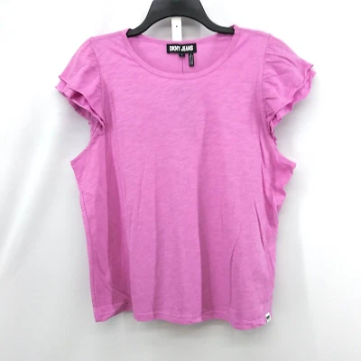 DKNY Jeans Shirt Womens Size XL Fuchsia Cap Sleeve Lightweight Pullover Top - Image 1 of 4