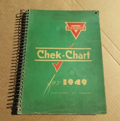 Винтажная 1949 Conoco Chek Cart - Руководство по Смазочной Таблице - Изображение 1 из 4