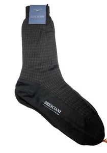 BRESCIANI Men Italian Socks Black 80% Lana/Wool 20% Poliam/Nylon - Size S - New - Picture 1 of 12