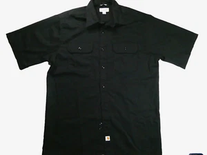 Camicia da lavoro vintage Carhartt Relaxed Fit con bottoni, taglia Large (L), nera, PULITA - Foto 1 di 14