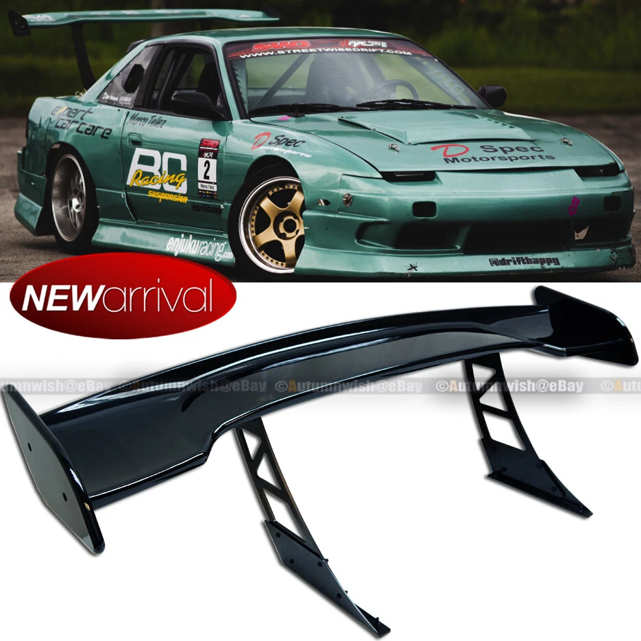 For JDM 57" Racing GT Style Down Force Trunk Spoiler Wing Glossy Black Foto 1 de 1
