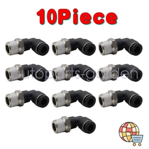 10Piece! 1/4" OD Tube X 1/4" NPT Pneumatic Elbow Push To Connect Air Fitting - Picture 1 of 10