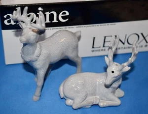 Lenox Alpine Grey Porcelain Reindeer Salt & Pepper Shaker Set NIB 882769 ~ S2 - Picture 1 of 7