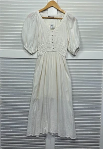 Jay Jays Maxi Dress Size 6 Cream Short SLeeve Long Length Boho New - Picture 1 of 10