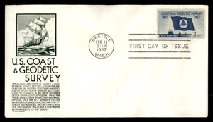 Mayfairstamps US FDC 1957 Coast and Geodetic Survey Flag Ship First Day Cover aa - Picture 1 of 2