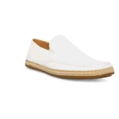 Steve Madden Men's Caydenn Espadrille 11, White Leather - Image 1 of 4