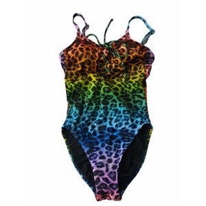 rainbow leopard print bathing suit