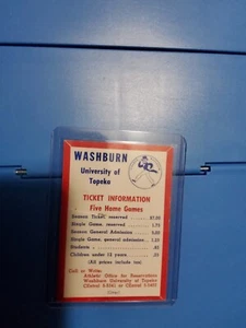1960 Washburn University Ichabods College Football Pocket Schedule - Picture 1 of 2
