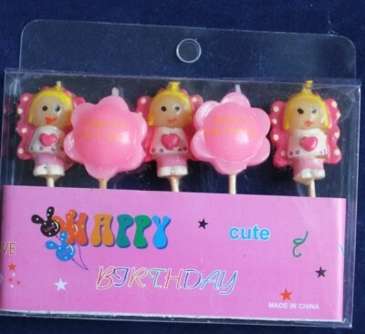 2 paquetes de 5 velas de feliz cumpleaños ÁNGELES Y FLORES Foto 1 de 2