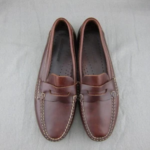 Johnston & Murphy Leather Penny Loafers 9M Brown Slip-On Shoes 59-31106 - Picture 1 of 14
