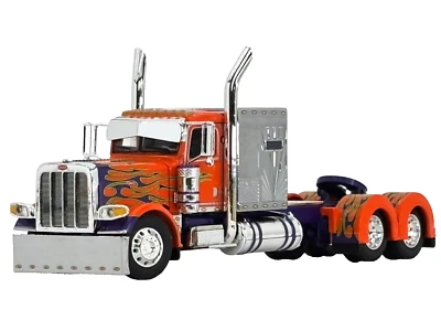 1/64 DCP ORANGE/PURPLE/GREEN PETERBILT 389 W/ 60" MERCURY SLEEPER - Image 1 of 4