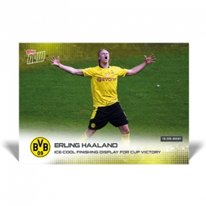2021 TOPPS NOW BVB #3 ERLING HAALAND ICE COOL FINISHING DISPLAY FOR CUP VICTORY - Picture 1 of 2