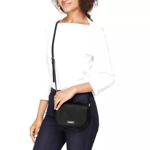 Neu mit Etikett Kate Spade Lorbeer Way Carsen Saffiano Leder Umhängetasche schwarz - Bild 1 von 9