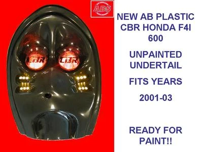 PLÁSTICO NO PINTADO HONDA CBR600 F4i 2001-03 BAJO COLA DOBLE FILA (NEGRO PLANO)-NUEVO Foto 1 de 4