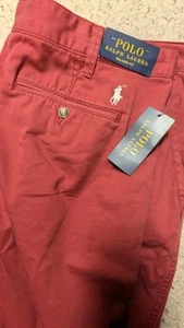 Polo Ralph Lauren Relaxed Fit Rot Chino Shorts Herren 42 Neu Mit Etikett - Bild 1 von 6