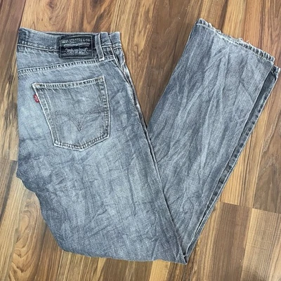 Pantalones de mezclilla para hombre 35x33 Levi’s 514 ajustados calce recto tiro medio lavado carbón años 90 Y2K  Foto 1 de 4