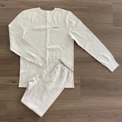 Conjunto de Pantalones y Top Carhartt Off-White Térmico Peso Medio Capa Waffle Para Hombre Talla L Foto 1 de 4