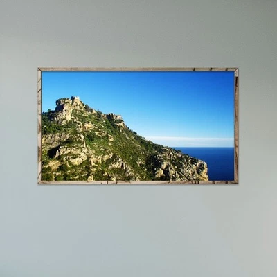 Художественная гравюра с видом на средиземноморское побережье пейзаж 32 дюйма x 18 дюймов - Изображение 1 из 4